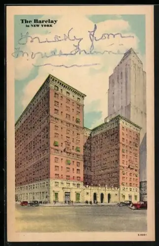 AK New York, NY, The Barclay Hotel, 111 East 48th Street