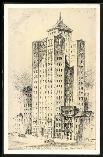 Künstler-AK New York, Allerton House