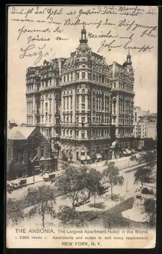 AK New York, NY, The Ansonia, Apartment Hotel