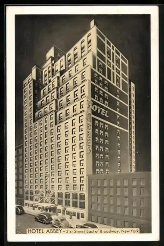 AK New York, NY, Hotel Abbey, 51st Street East of Broadway