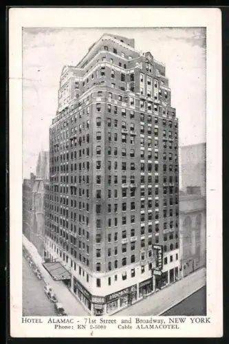 AK New York, NY, Hotel Alamac, 71st Street and Broadway