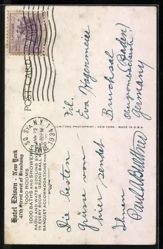 AK New York, NY, Hotel Edison, 47th Street West of Broadway