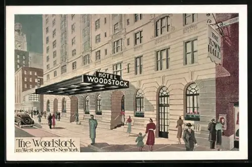 AK New York, NY, Hotel Woodstock, 127 West, 43dr Street