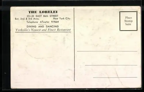 AK New York, NY, The Lorelei, 231-33 East 86th Street