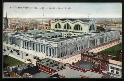 AK New York, Bird`s-Eye View of the P.R.R. Depot