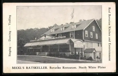 AK New York, NY, Maxl`s Ratskeller, Bavarian Restaurant, North White Plains