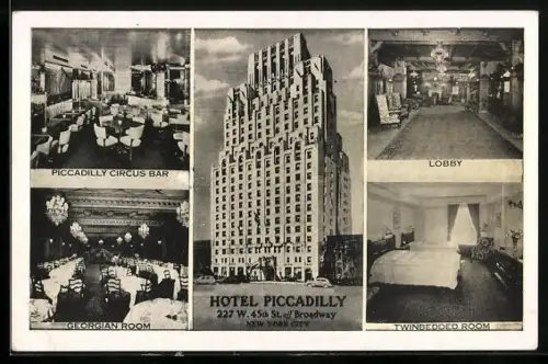 AK New York, NY, Hotel Piccadilly, 227 West 45th Street