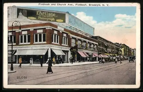 AK New York-Brooklyn, NY, Flatbush and Church Ave