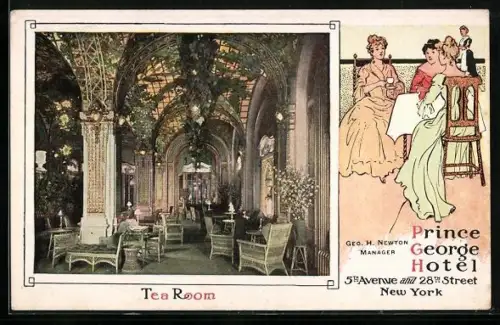 AK New York, NY, Prince George Hotel, Tea Room, 5th Avenue and 28th Street