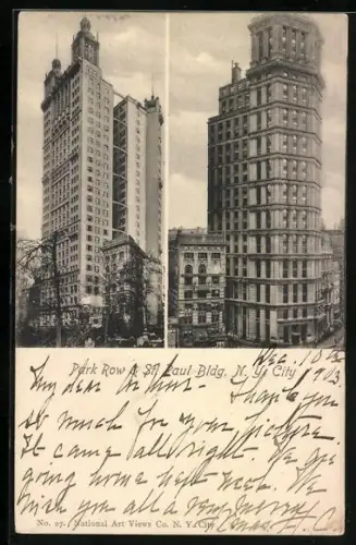 AK New York, NY, Park Row and St. Paul Building