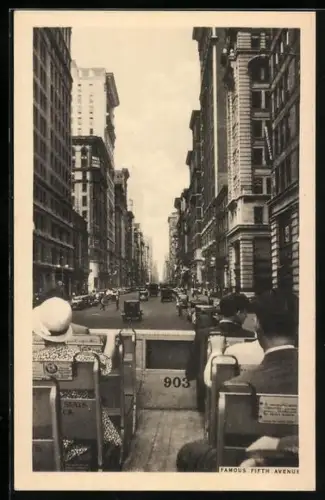 AK New York, NY, View of the 5th Avenue from upper deck of a bus
