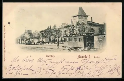 AK Bensdorf i. Lothr., Blick auf den Bahnhof