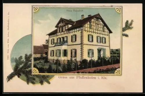 AK Pfaffenhofen i. Els., Villa Tannhof mit Garten