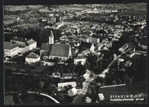 AK Eferding /O. Ö., Fliegeraufnahme des Ortes