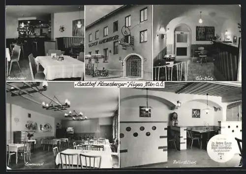 AK Aigen /Mkr., Gasthof Almesberger, Innen- und Aussenansicht