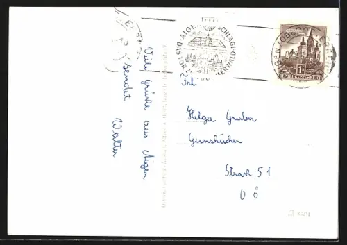 AK Aigen /Mkr., Gasthof Almesberger, Innen- und Aussenansicht