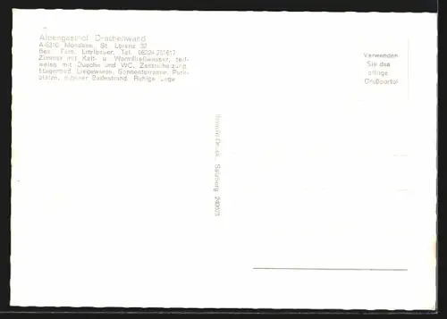 AK Mondsee bei St. Lorenz, Gasthof Drachenwand, Bes. Fam. Litzlbauer