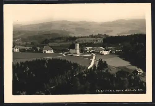 AK St. Stefan a. Walde, Blick mit Kirche