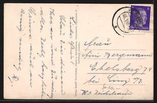 AK Vöcklabruck /O. Donau, Totalansicht in Abendstimmung