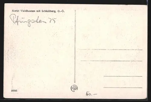 AK Waldhausen im Strudengau, Ortspartie mit Schlossberg