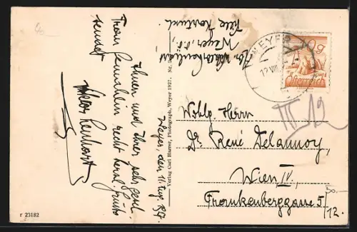 AK Weyer a. d. Enns, Strassenpartie mit Kirche