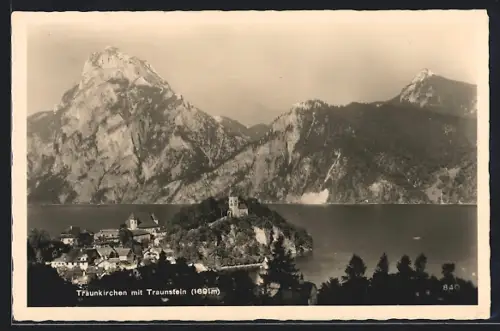 AK Traunkirchen, Teilansicht mit Traunstein