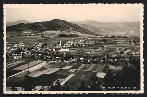 AK St. Georgen im Attergau, Panorama gegen Attersee