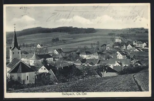 AK Gallspach, Ortsansicht mit Kirche