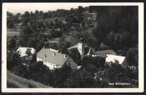 AK Bad Mühllacken, Ortspartie mit Kirche