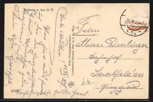 AK Braunau a. Inn, Strassenpartie mit Geschäften