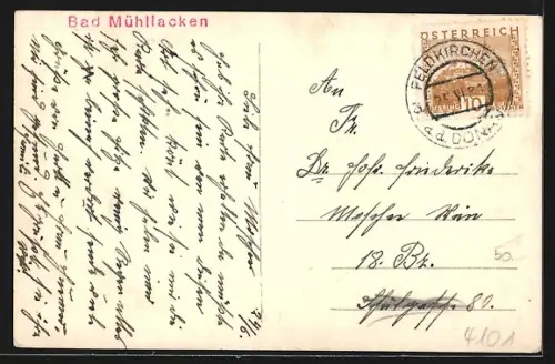 AK Bad Mühllacken, Panorama mit Kirche