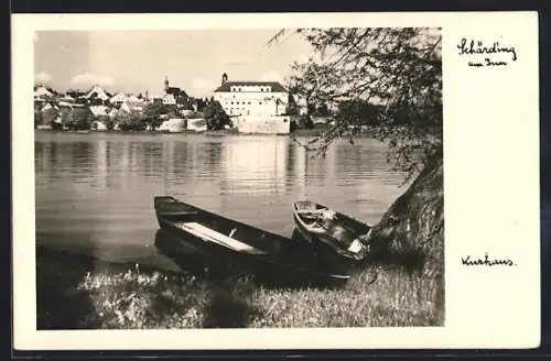 AK Schärding am Inn, Teilansicht mit Kurhaus