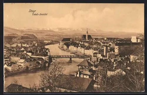 AK Steyr, Totalansicht mit Kirche