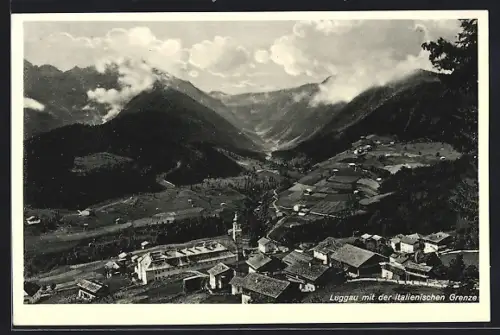 AK Maria Luggau, Ortsansicht aus der Vogelschau mit der italienischen Grenze