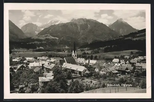 AK Kötschach /Kärnten, Teilansicht mit Kirche