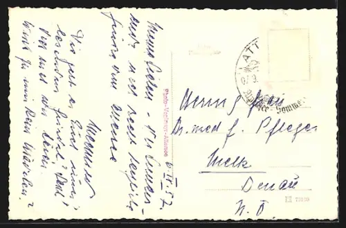 AK Attersee, Panorama mit Kirche, Blick über den See