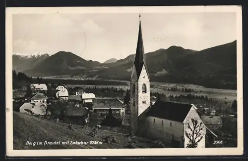 AK Berg im Drautal, Blick auf die Kirche