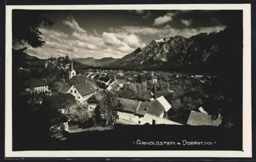 AK Arnoldstein, Ortsansicht mit Dobratsch
