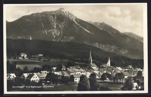 AK Hermagor /Kärnten, Teilansicht mit Spitzegel