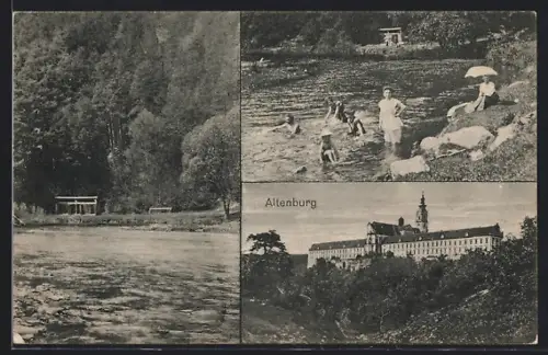 AK Altenburg, Schloss, Uferpartien