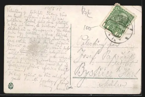 AK St. Pölten /N.-Oe., Teilansicht vom Kaiserwald aus