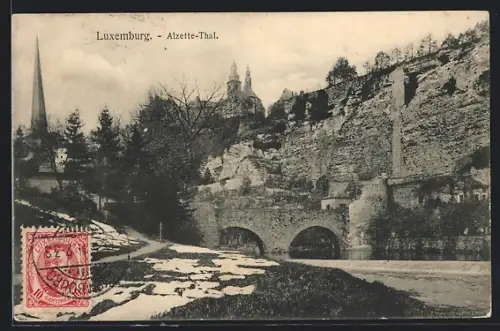 AK Luxemburg, Alzette-Thal mit Kirchen