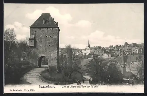 AK Luxembourg, Porte du Rham avec vue sur la ville