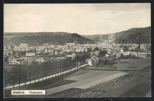 AK Diekirch, Panoramablick auf die Ortschaft
