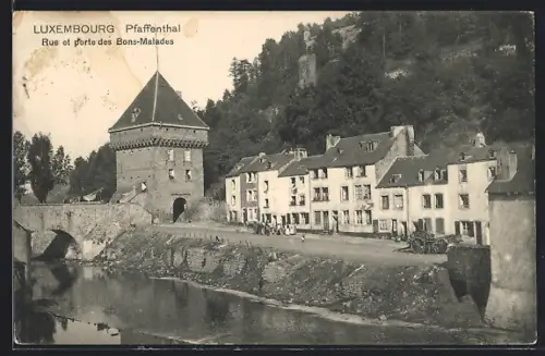 AK Luxembourg, Pfaffenthal, Rue et porte des Bons-Malades