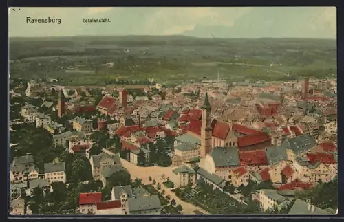 AK Ravensburg / Württ., Totalansicht mit Kirche