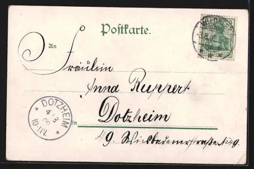 Lithographie Potsdam, Stadtschloss mit See und Neptungruppe, Edelweiss, Passepartout