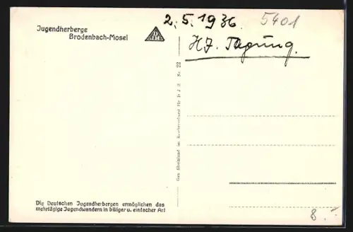 AK Brodenbach-Mosel, Motiv der Jugendherberge