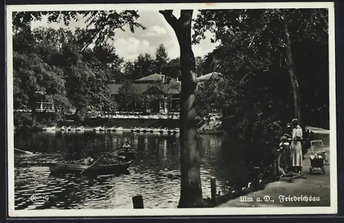AK Ulm a.D., Partie am See im Park Friedrichsau
