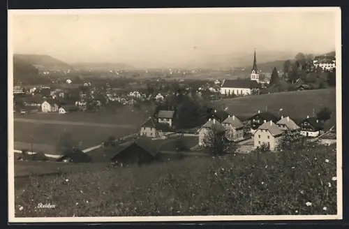 AK Reiden, Ortsansicht mit Kirche vom Feld aus